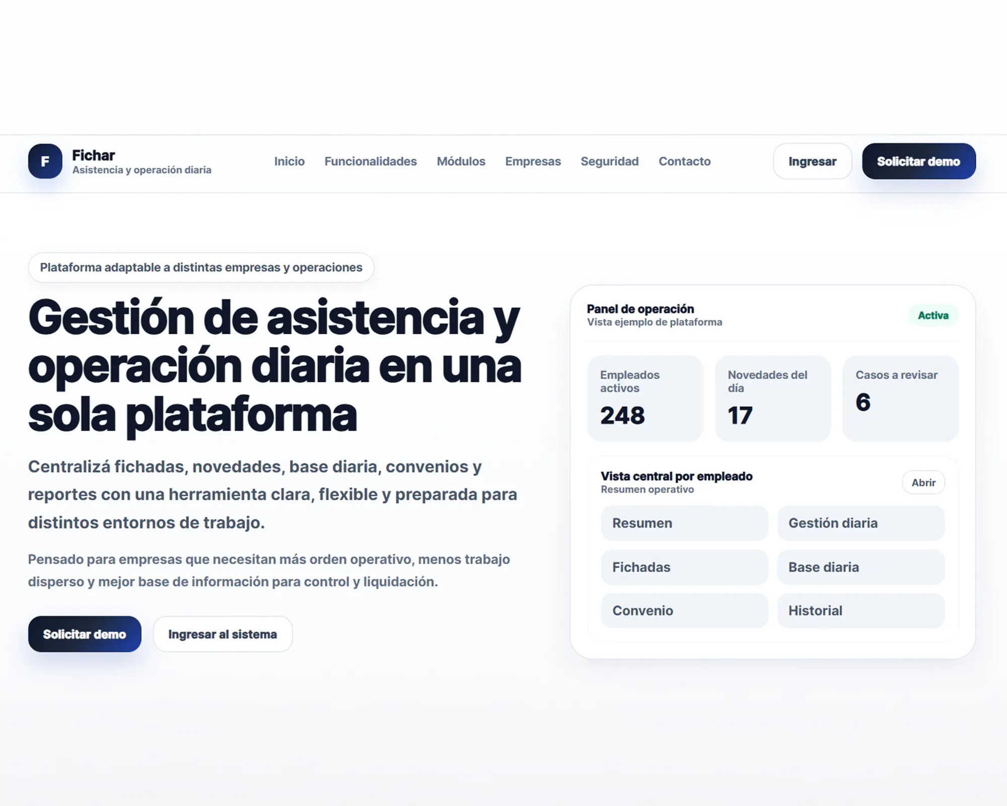 Vista previa del proyecto Fichar