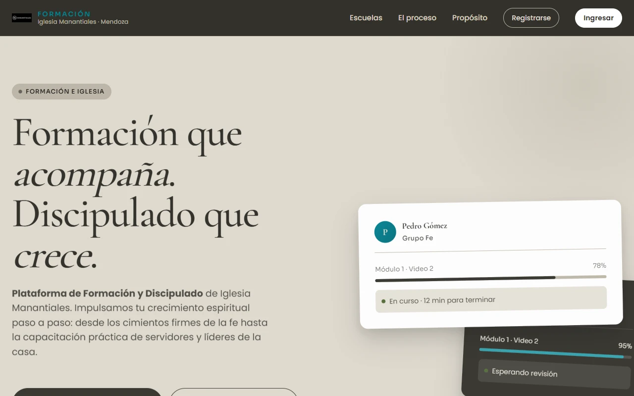 Plataforma de formaci&oacute;n Manantiales